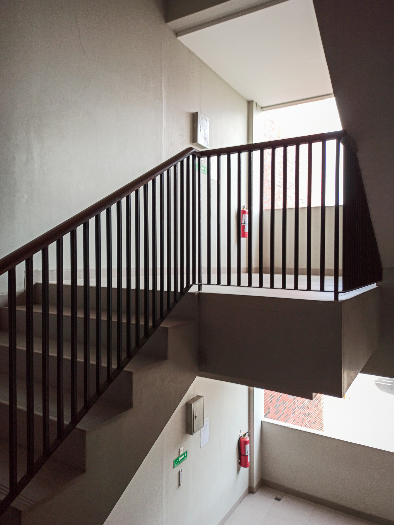 Staircase with Metal Handrails